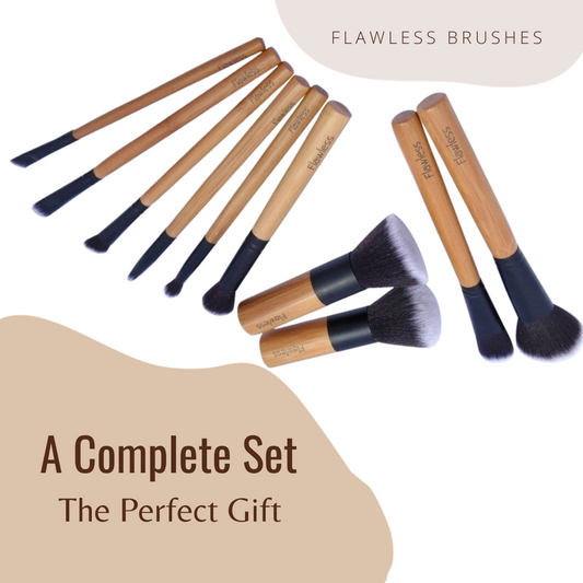 Flawless Bamboo Makeup Brush Set - The Complete 11 Piece Set