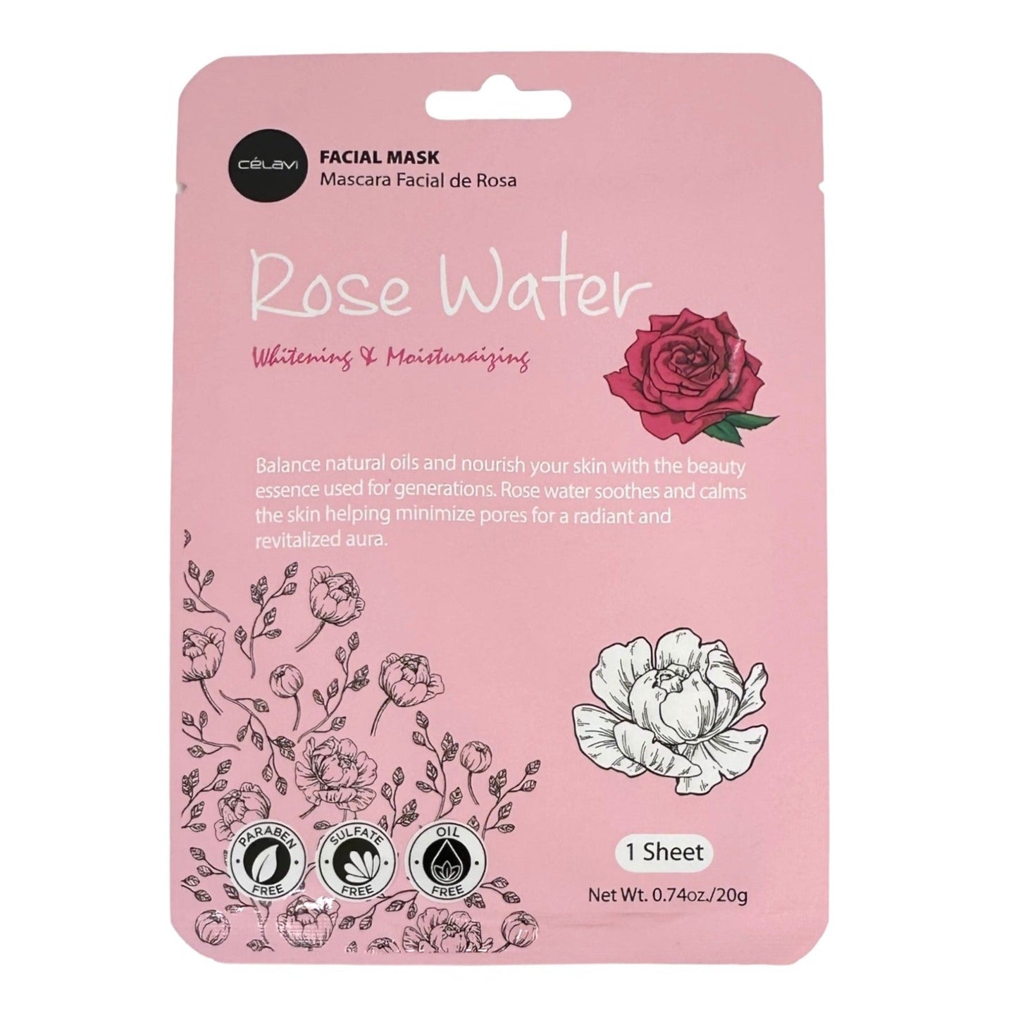 Sydoni Moisturzing Rose Water Sheet Mask