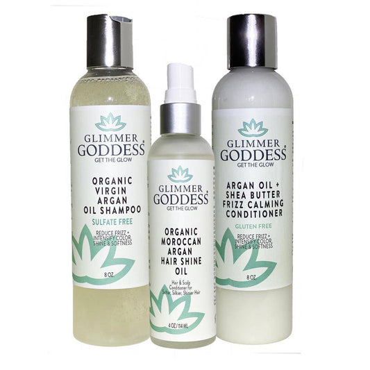 Organic Argan Oil Trio (Shampoo + Conditioner + Hair Shine Spray